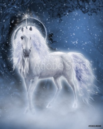 Picture of White Unicorn 3d computer graphics